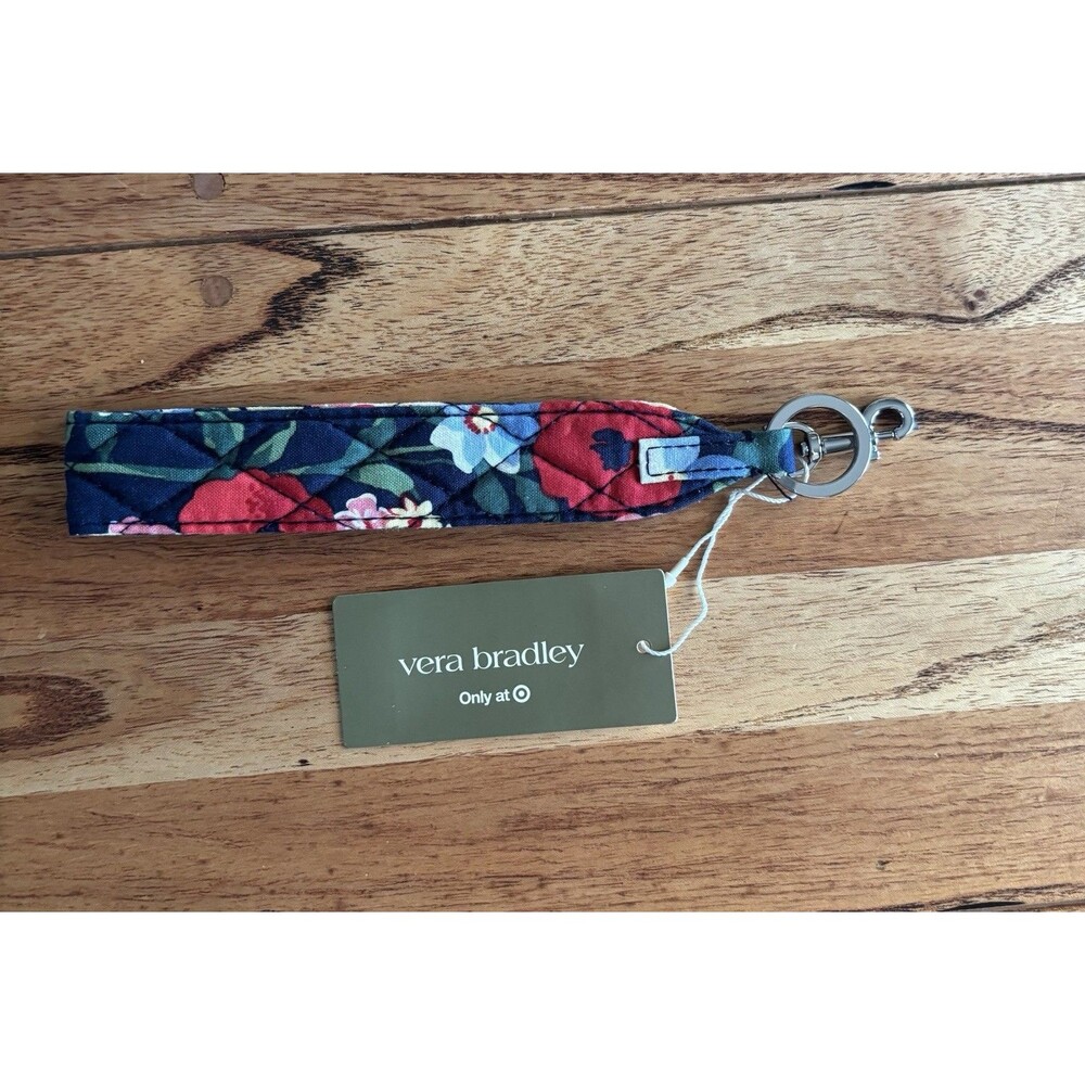Vera Bradley Poppy Meadow Wristlet Strap  Navy Blue